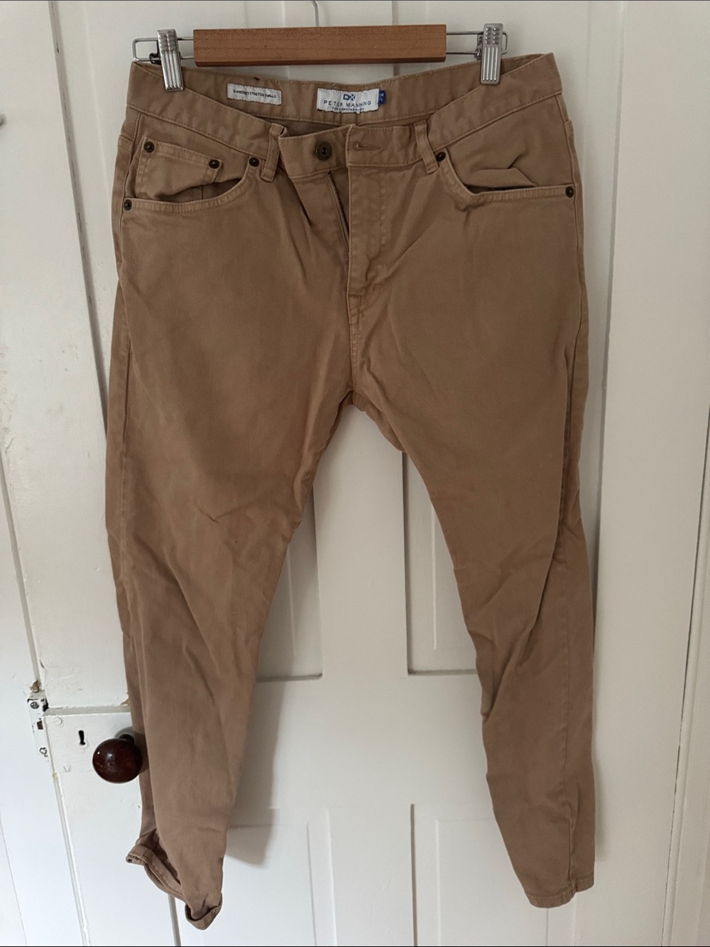 Peter Manning Men's Slim Chino Pants in Tan